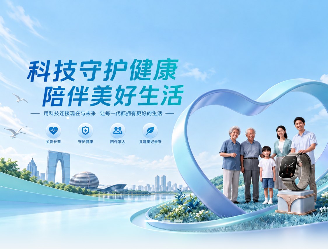 科技守护健康，陪伴美好生活。灵枢晓智智能手表与家人健康陪伴。